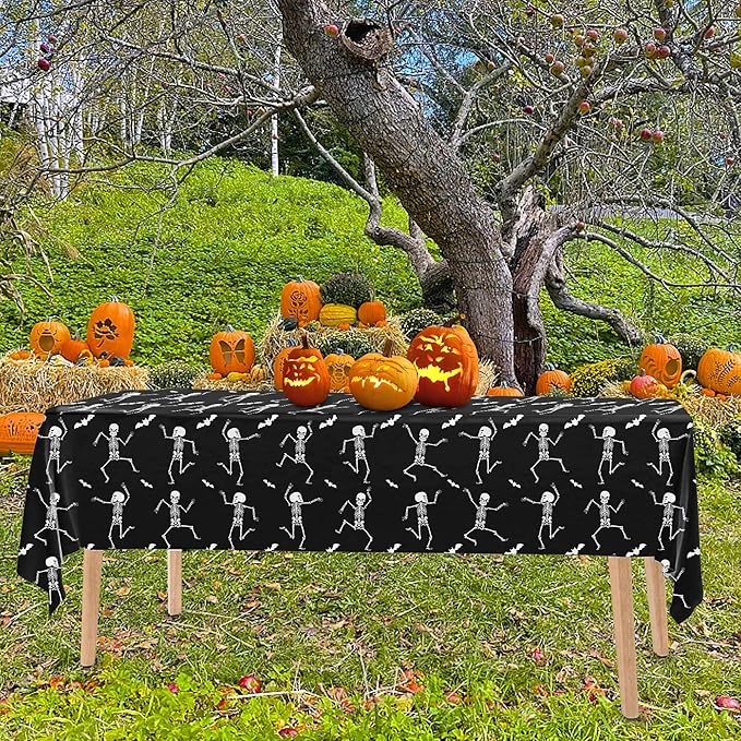6 Packs Disposable Halloween Tablecloth 54 x 108 Plastic Waterproof