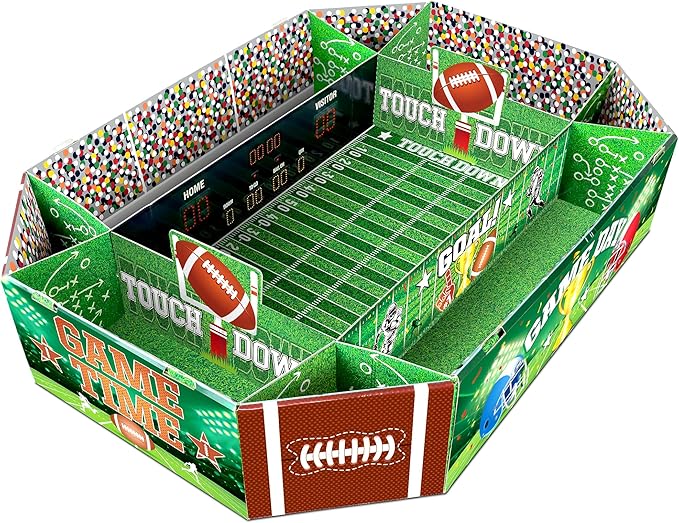 Football Party Supplies Kit Large Snack Stadium Football Plates