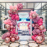 Pink Balloons Arch Kit, 160Pcs Hot Pink Balloon Garland Kit Metallic