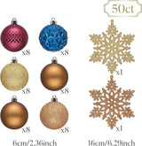 Valery Madelyn Christmas Tree Decorations Ornament Set, 50ct 2.36 #7