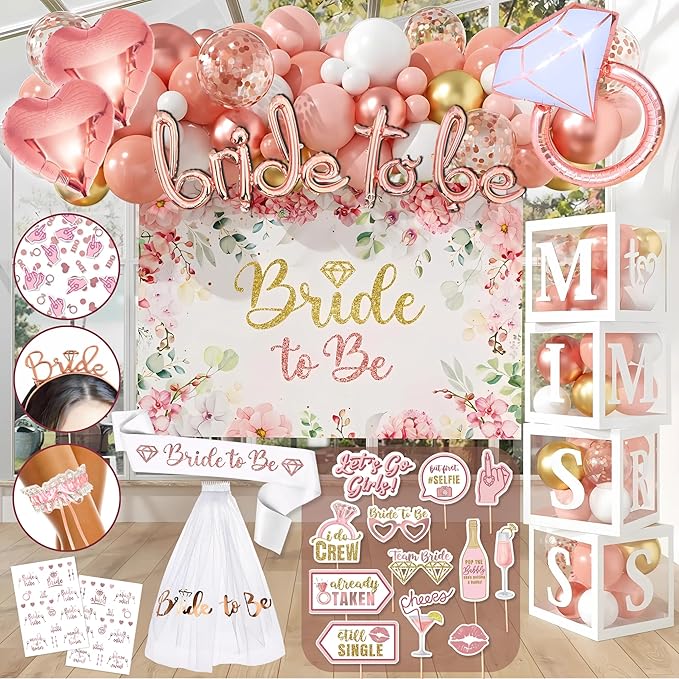 189 pc Premium Bridal Shower Party Decorations Balloons Bride to Be