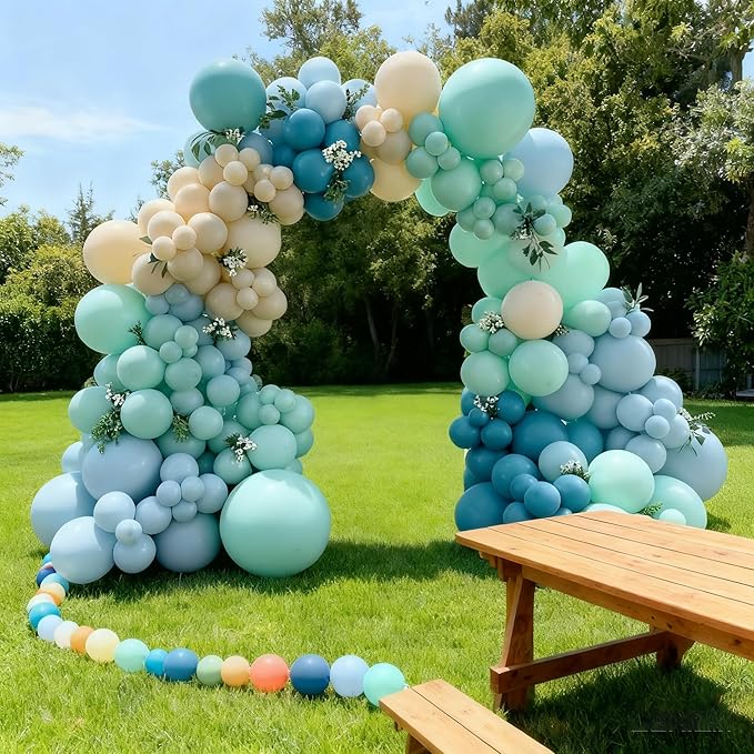 163Pcs Under The Sea Balloon Garland Arch Kit Ocean Theme Party