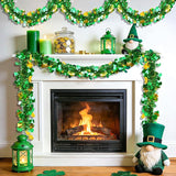 50 FT St Patricks Day Decorations Shamrock Garland Decor Green Gold