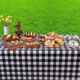 Kesfey 3 Packs Black Gingham Tablecloths 54 x 108 inch Black and