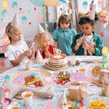 96 PCS Mermaid Party Plates & Napkins Set Serve 24 Disposable