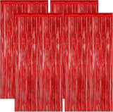 4 Pack Red Backdrop, 3.28 FT x 7.05 FT Party Streamer, Valentines Day