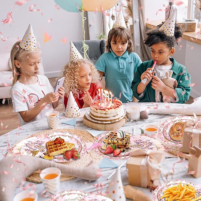 96 PCS Princess Party Plates Serve 24 Princess Plates and Napkins