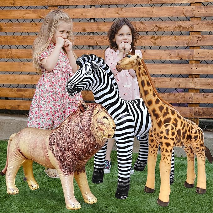 Jet Creations 3 pack Giraffe Zebra Lion safari Great for pool party