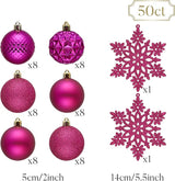 Valery Madelyn Christmas Tree Decorations Ornament Set, 50ct 2 Inches