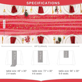 Snowkingdom Red Gold Table Runner Gauze 10FT Sparkly Sequin Glitter