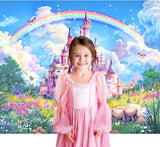 Newsely Princess Birthday Party Backdrop 7Wx5H Photography Castle