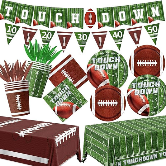 Football Party Decorations Football Plates Napkins Tablecloth Banner