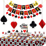 58pcs Casino Poker Party Decorations Poker Theme Birthday Banner
