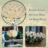 30 PCS Fake Champagne Roses, Artificial Flowers Bulk Realistic Silk
