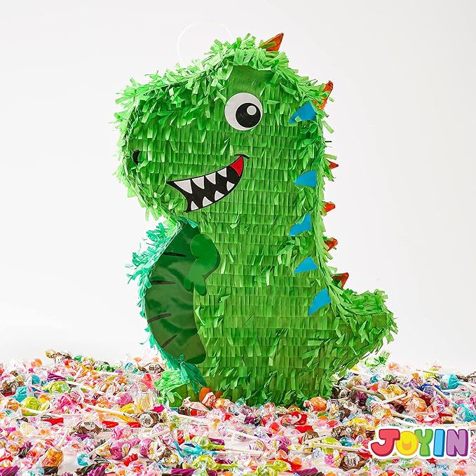 Dinosaur Pinata with Plastic Bat and Paper Blindfold 15.5H X 10.5W X