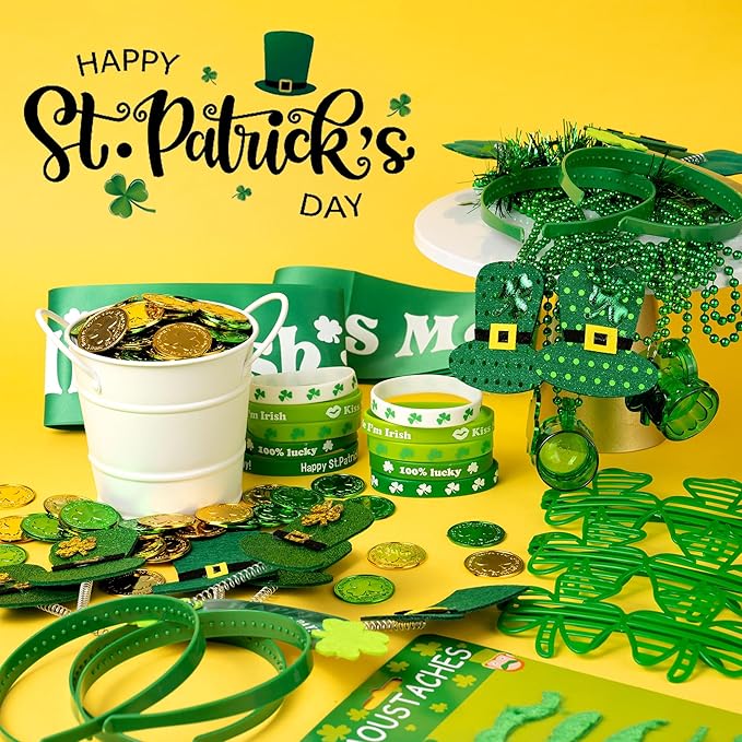 180Pcs St Patrick's Day Accessories Party Favor Set Tattoo Stickers