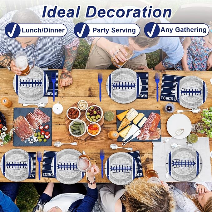 25 Guests Cowboys Football Party Plates and Napkins Supplies