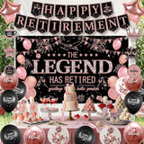 Retirement Party Decorations Women Black and Pink Happy Retirement
