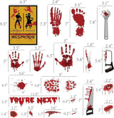 173PCS Halloween Bloody Footprints Floor Clings Plus Tattoos