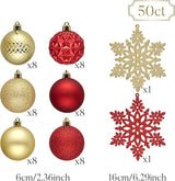 Valery Madelyn Christmas Tree Decorations Ornament Set, 50ct 2.36 #22