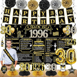 30th Birthday Decorations for Men Women 21pcs the Year 1996 Banner