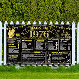 DARUNAXY 50th Birthday Black Gold Party Decoration, Back in 1976