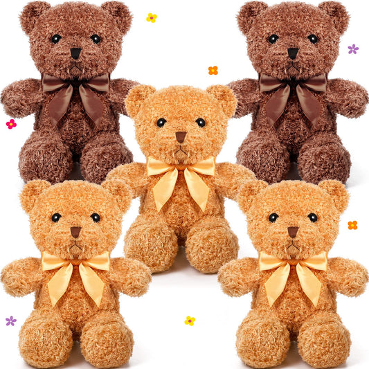 HyDren 5 Pcs Bears Stuffed Animal Soft Plush Toys Valentine 12 Inches