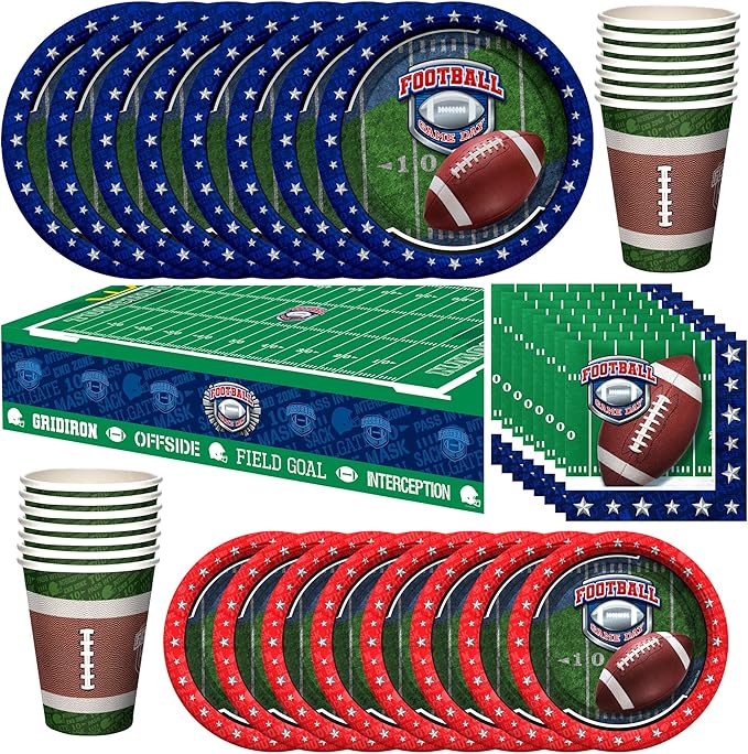 Treasures Gifted Football Party Decorations Serves 24 Dinnerware