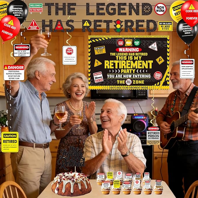 Retirement Party Decorations for Men Women Happy Retirement Banner