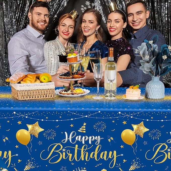 Tudomro 3 Pcs Happy Birthday Tablecloths Happy Birthday Party