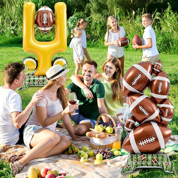 4 Pcs Football Party Decorations 5 ft Standing Football Balloons