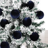Velvet Ornaments for Christmas Tree Decorations - Navy Blue Xmas Ball
