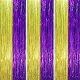 Voircoloria 3 Pack 3.3 x 8.2 ft Purple and Gold Foil Fringe Backdrop