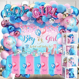 92Pcs Gender Reveal Decorations and Baby Box with Letters Set Boy or