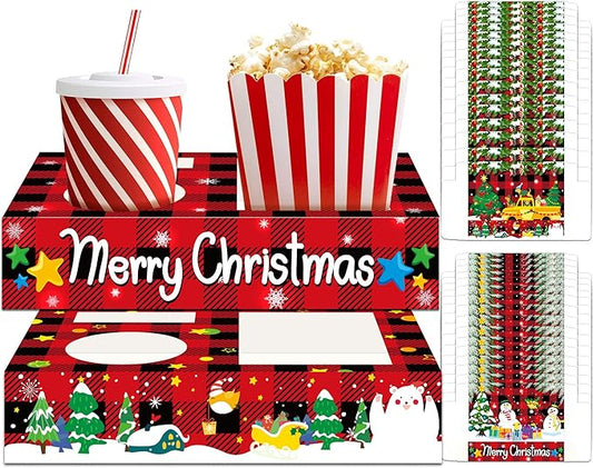 32pcs Christmas Party Supplies Movie Night Snack Trays Hold Popcorn