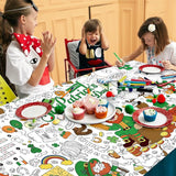 St Patrick's Day Coloring Tablecloth for Kids Giant 30x72 Inch