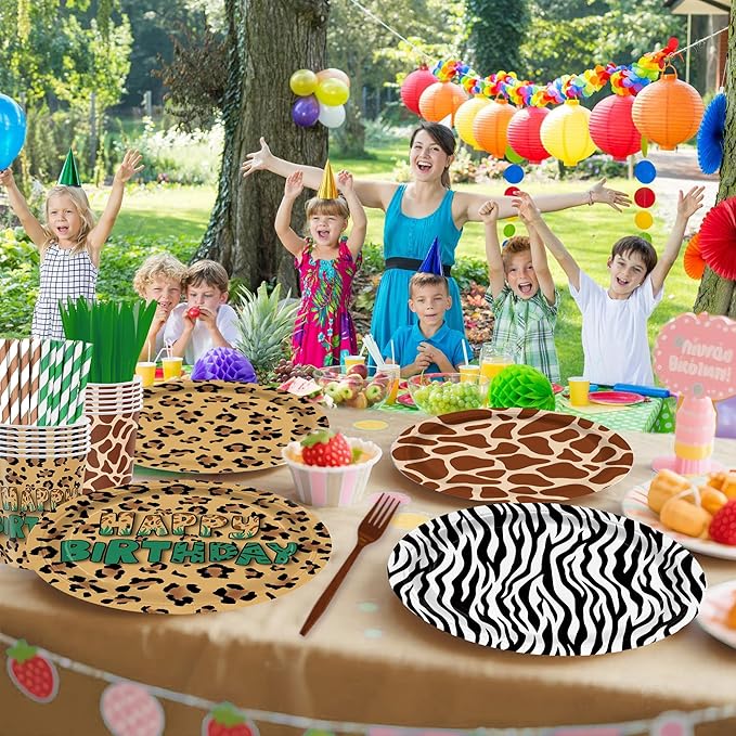 168PCS Mouse Safari Party Supplies for Kids Boys Girls Cartoon