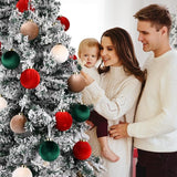 Velvet Christmas Balls Ornaments for Tree - 15pcs Shatterproof