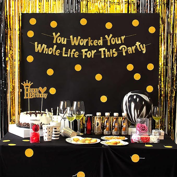 Pre-Strung You Worked Your Whole Life For This Party Gold Glitter