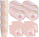 Sweet 16 Pink and Gold Birthday Party Supplies Set Plates Napkins