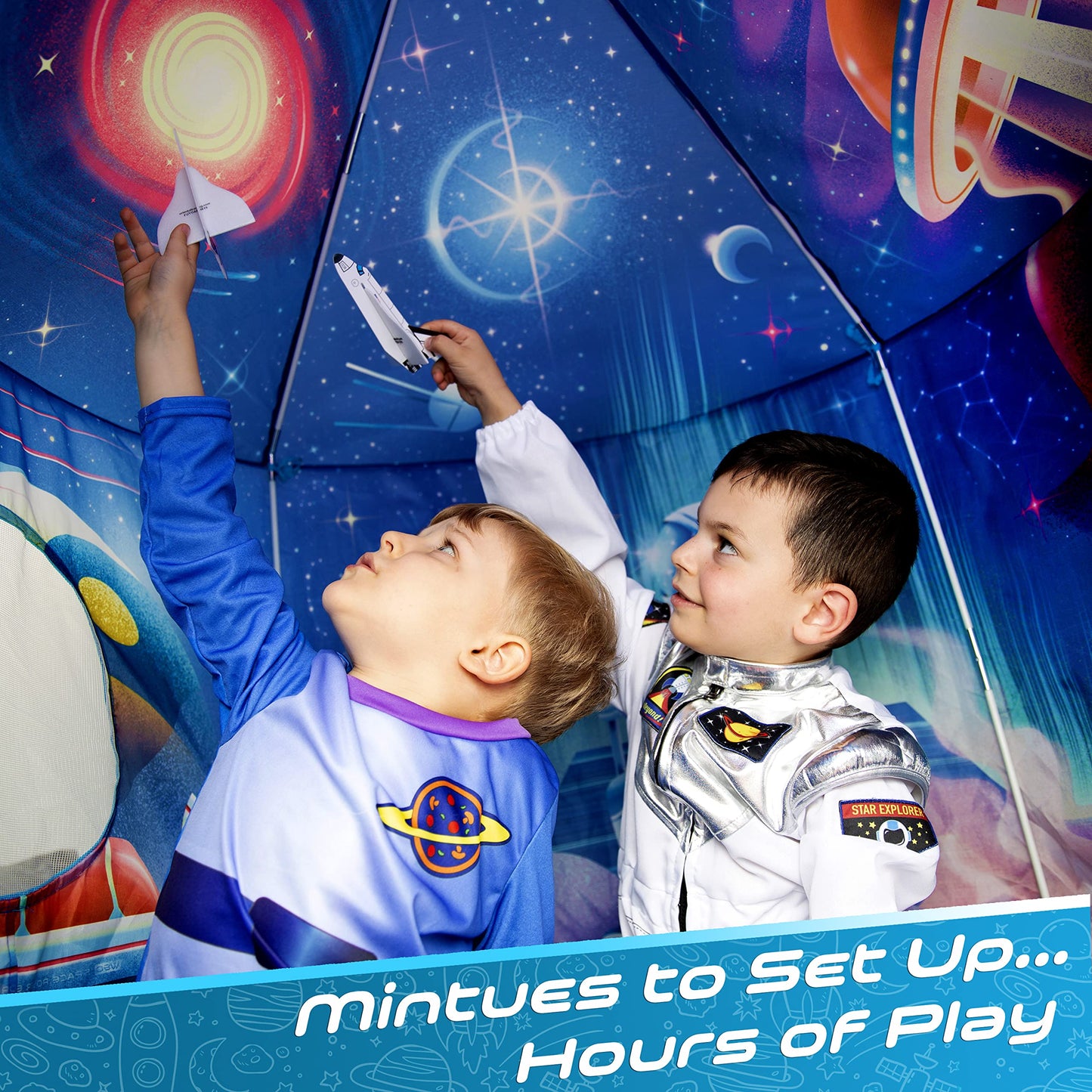 W&O Rocket Ship Play Tent with Blast Off Button - Ultimate Spaceship