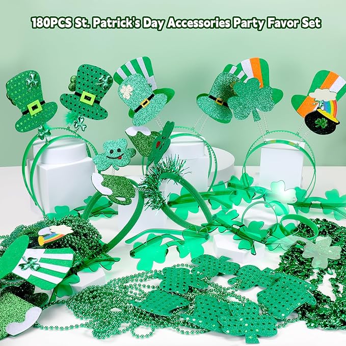 180 PCS ST Patricks Day Accessories Party Favors Supplies