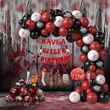 Halloween Balloon Garland with Creepy Cloth & 2 Style Banner Black