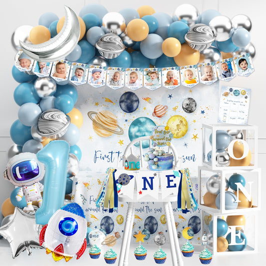 First Trip Around The Sun Birthday Party Decorations for boy 1st