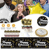 Happy Retirement Party Decorations supplies 80pack black gold party