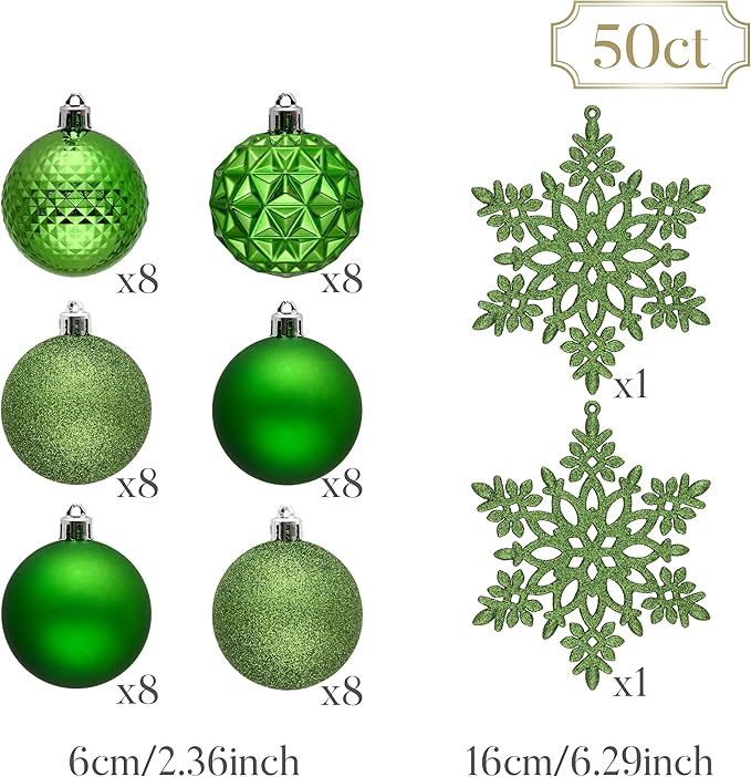 Valery Madelyn Christmas Tree Decorations Ornament Set, 50ct 2.36 #3