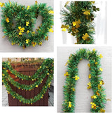 St Patrick Day Tinsel Garland 50 FT Green Gold Fringe Garlands with