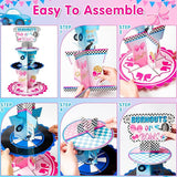 Burnout or Bow Gender Reveal Party Cupcake Stand 2Pcs 3 Tier Racing