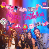 3pcs Y2K Birthday Party Banners 2000s Pink Birthday Party Decorations