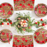 96 Pcs Valentine's Day Party Paper Plate and Napkins Valentine Party
